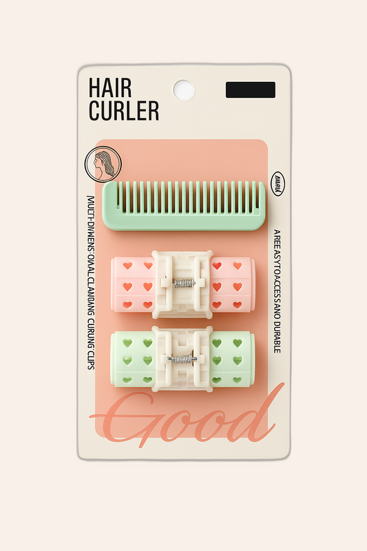 MIXUEER Heart Clip Hair Curler Set with Comb