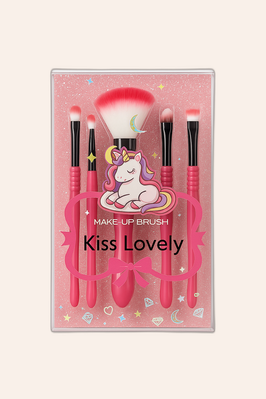 Kiss Lovely 5-Piece Unicorn Makeup Brush Set