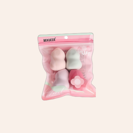 Set of 4 Dual-Curve Makeup Blending Sponges